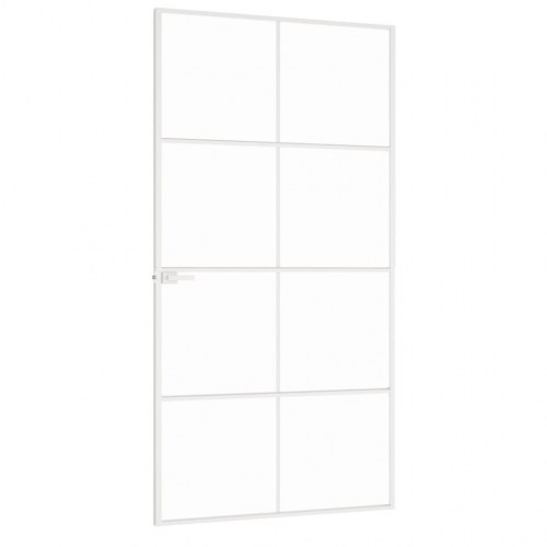Dør 102x201,5 cm hærdet glas og aluminium hvid