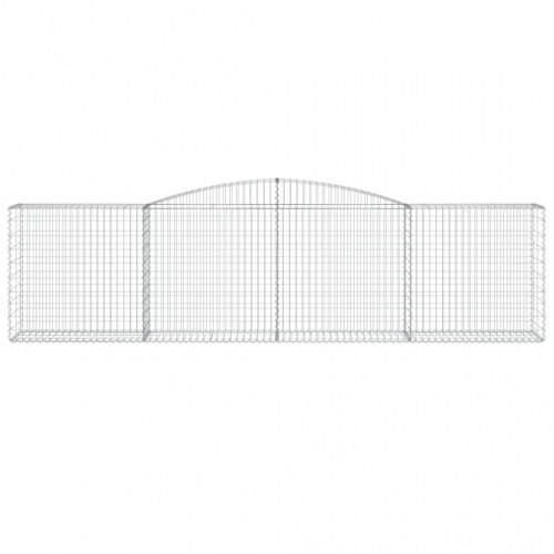 Buet gabionkurv 400×50×100/120 cm i galvaniseret jern - sølv