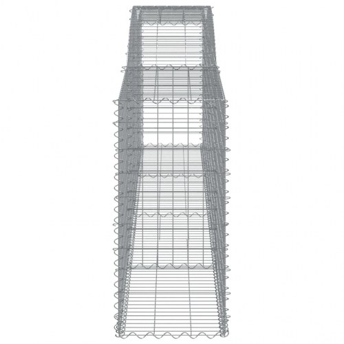 Buet gabionkurv 400×50×100/120 cm i galvaniseret jern - sølv