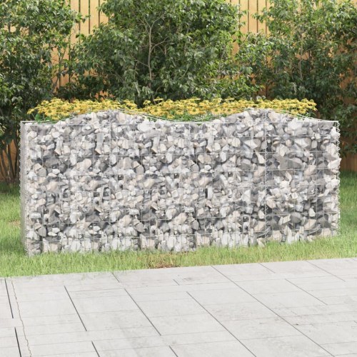 Buet gabion-højbed 200×50×100 cm - galvaniseret jern