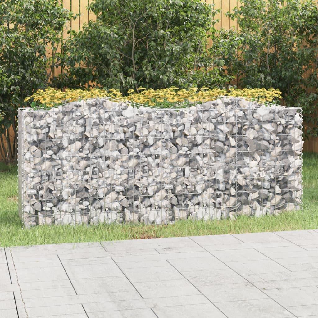 Buet gabion-højbed 200x50x100 cm galvaniseret jern