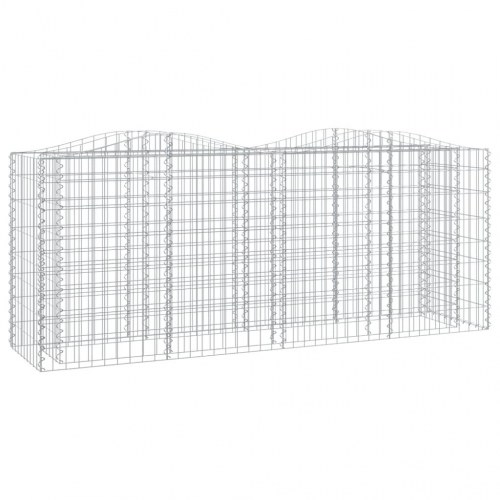 Buet gabion-højbed 200×50×100 cm - galvaniseret jern