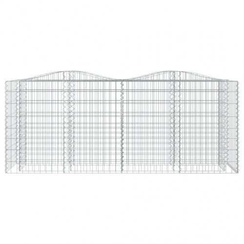 Buet gabion-højbed 200×50×100 cm - galvaniseret jern