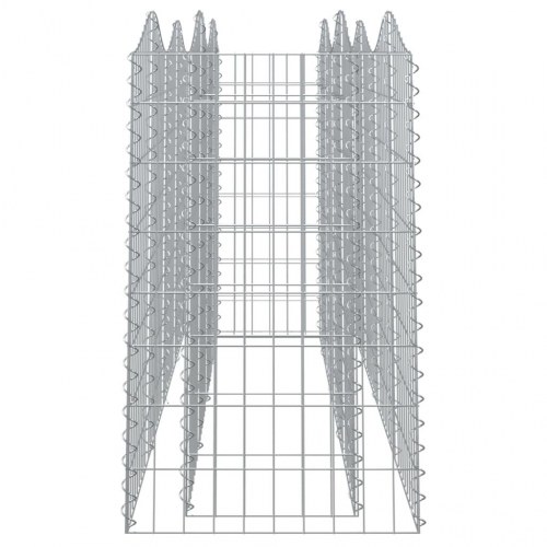 Buet gabion-højbed 200×50×100 cm - galvaniseret jern