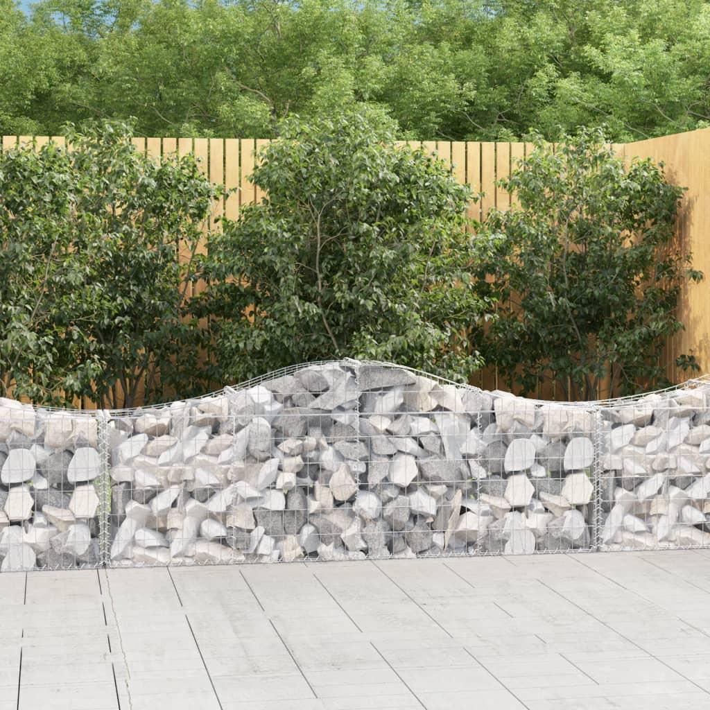 vidaXL buede gabionkurve 30 stk. 200x30x60/80 cm galvaniseret jern