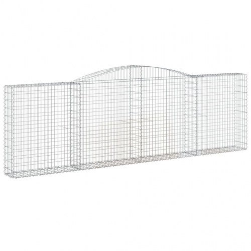 Buet gabionkurv 400×30×120/140 cm - galvaniseret jern