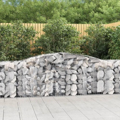 Buet gabionkurv 400×50×80/100 cm - galvaniseret jern