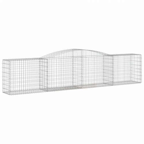Buet gabionkurv 400×50×80/100 cm - galvaniseret jern
