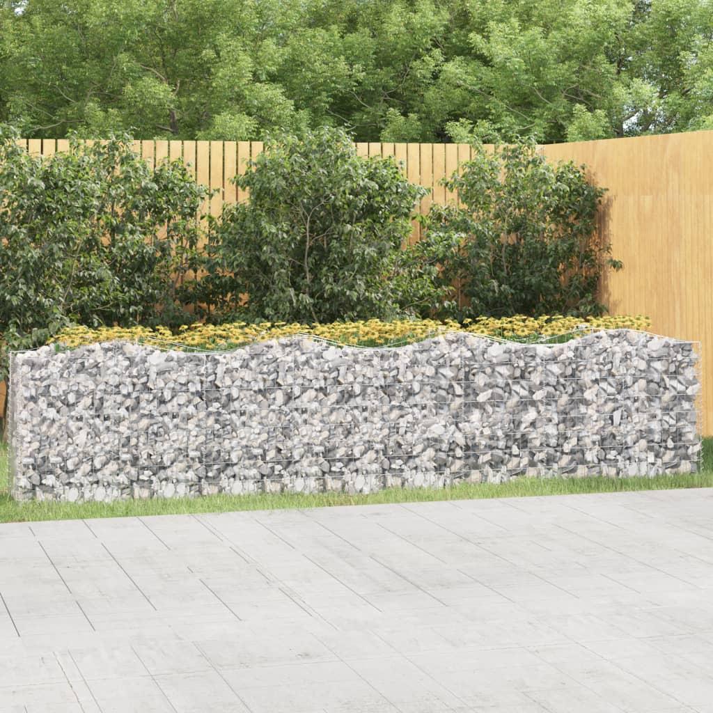 Buet gabion-højbed 400x50x100 cm galvaniseret jern