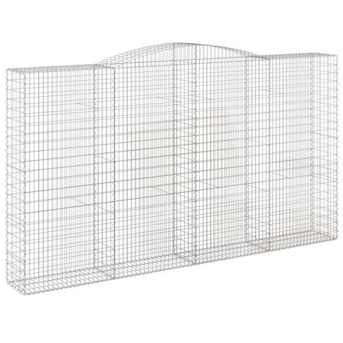 Buet gabionkurv 400 × 50 × 220/240 cm - galvaniseret jern