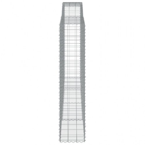 Buet gabionkurv 400 × 50 × 220/240 cm - galvaniseret jern