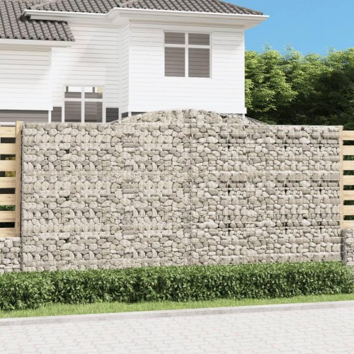 Buet gabionkurv 400x30x200/220 cm galvaniseret jern