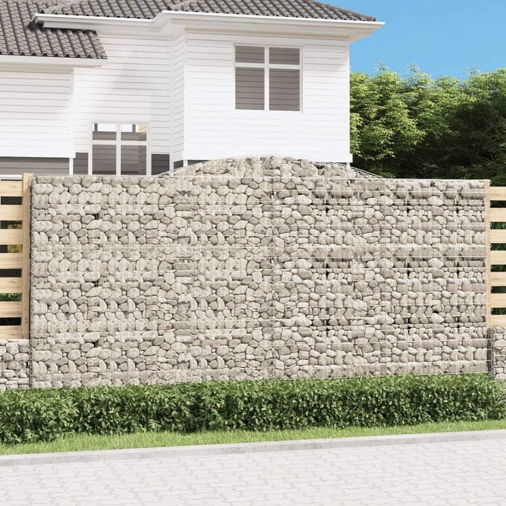 Buet gabionkurv 400x30x200/220 cm galvaniseret jern