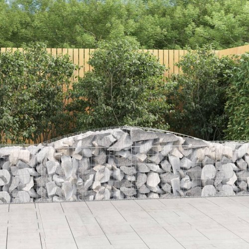 Buet gabionkurv 400 × 50 × 60/80 cm - galvaniseret jern