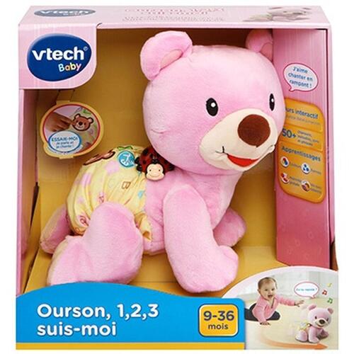 Bamse Vtech Baby Bear, 1,2,3 Follow Me Musical Pink (FR)