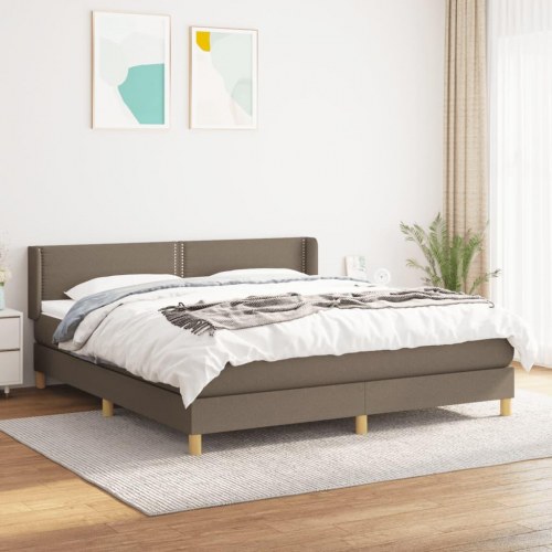 Kontinentalseng med madras 180 × 200 cm - stof gråbrun