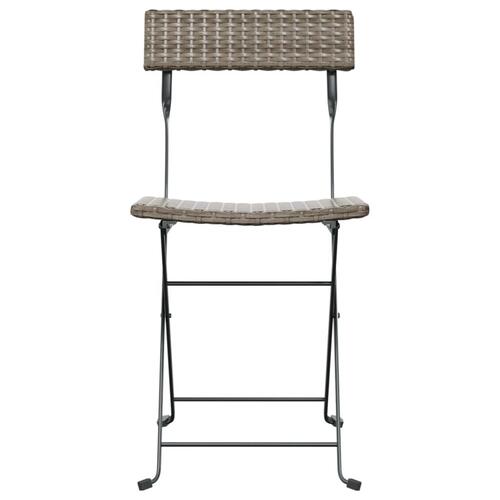 Foldbare bistrostole 2 stk. polyrattan og stål grå