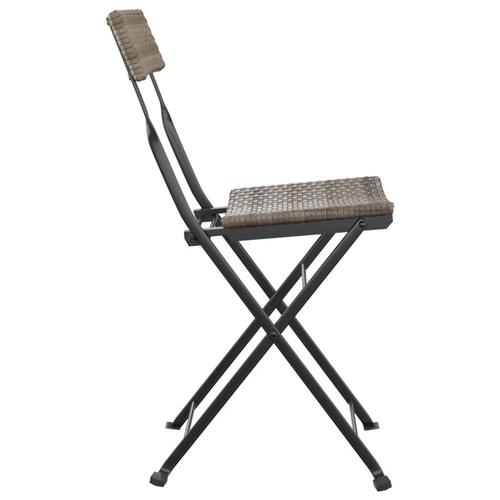 Foldbare bistrostole 2 stk. polyrattan og stål grå