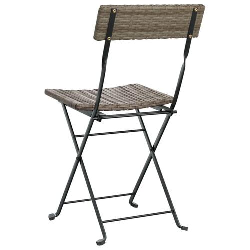 Foldbare bistrostole 2 stk. polyrattan og stål grå
