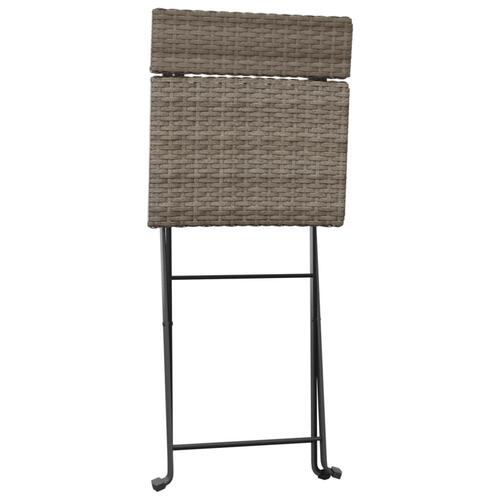 Foldbare bistrostole 2 stk. polyrattan og stål grå