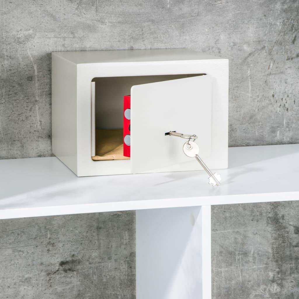Pengeskab Med Nøgler 23x17x17 Stål Hvid
