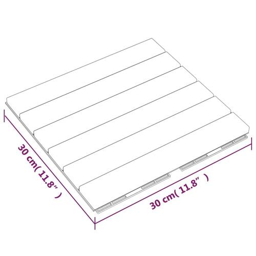 Terrassebrædder 30 stk. 30x30 cm lodret mønster massivt teak