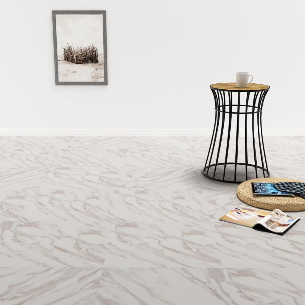 Selvklæbende PVC-gulvbrædder 5,11 m² hvid marmor