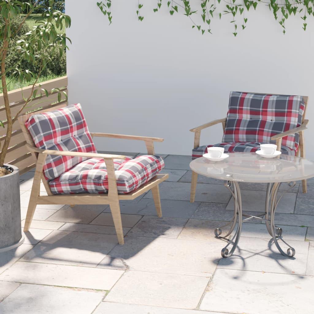 Pallehynder 2 stk. stof rødternet