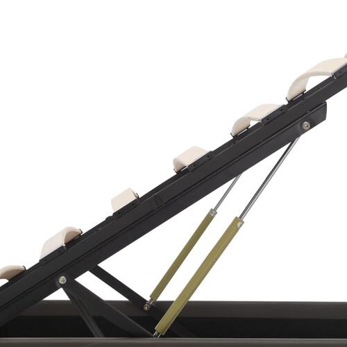Hydraulisk opbevaringsseng med LED 140 x 200 cm kunstlæder grå