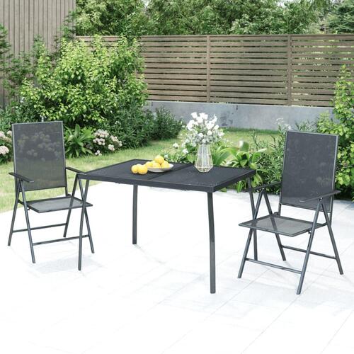 Havebord 110x80x72 cm stål og meshstof antracitgrå