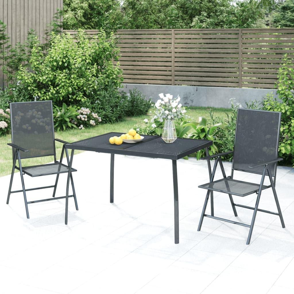 Havebord 110x80x72 cm stål og meshstof antracitgrå
