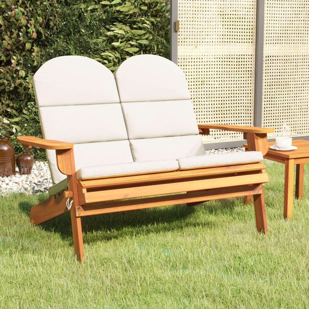 Adirondack-Havebænk 126 Cm Massivt Akacietræ - Cremefarvet / Ja