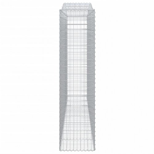 Buede gabionkurve - 5 stk. 400 × 50 × 200/220 cm i galvaniseret jern