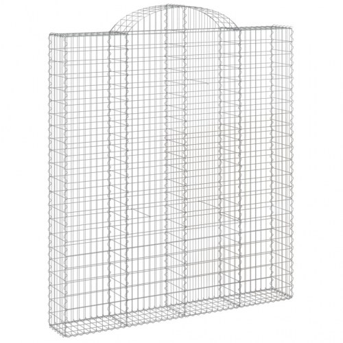 Buet gabionkurv 200 × 30 × 220/240 cm - galvaniseret jern