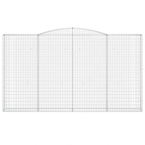 Buede gabionkurve - 5 stk., 400×30×220/240 cm, galvaniseret jern