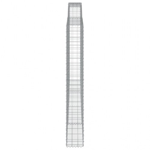 Buede gabionkurve 8 stk. - 400×30×220/240 cm galvaniseret jern