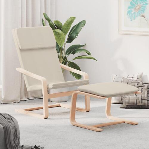 Fodskammel 51x41x40 cm stof cremefarvet