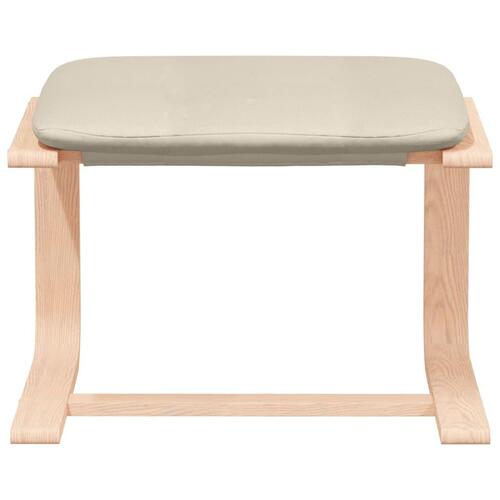 Fodskammel 51x41x40 cm stof cremefarvet