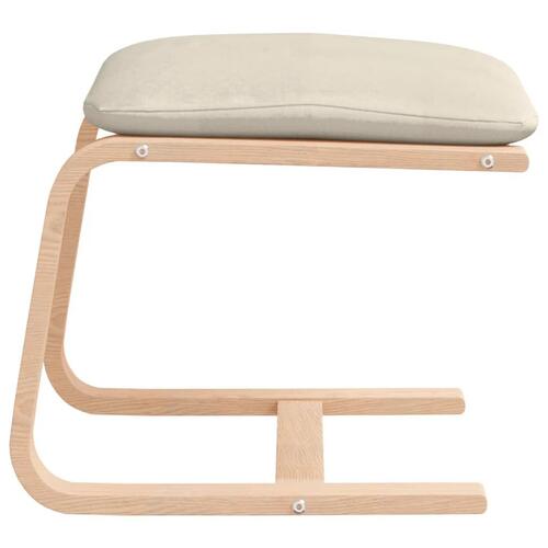 Fodskammel 51x41x40 cm stof cremefarvet