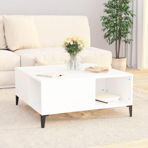 Sofabord 80x80x36,5 cm konstrueret træ hvid