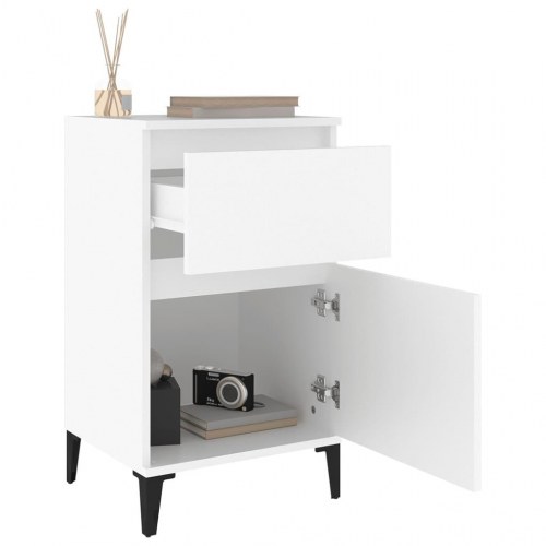 Sengeborde 2 stk. 40x35x70 cm hvid