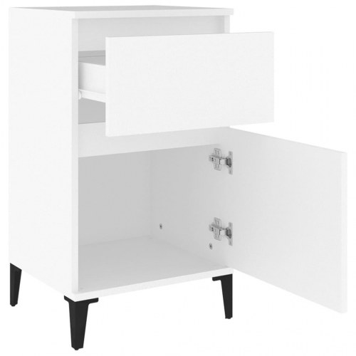 Sengeborde 2 stk. 40x35x70 cm hvid