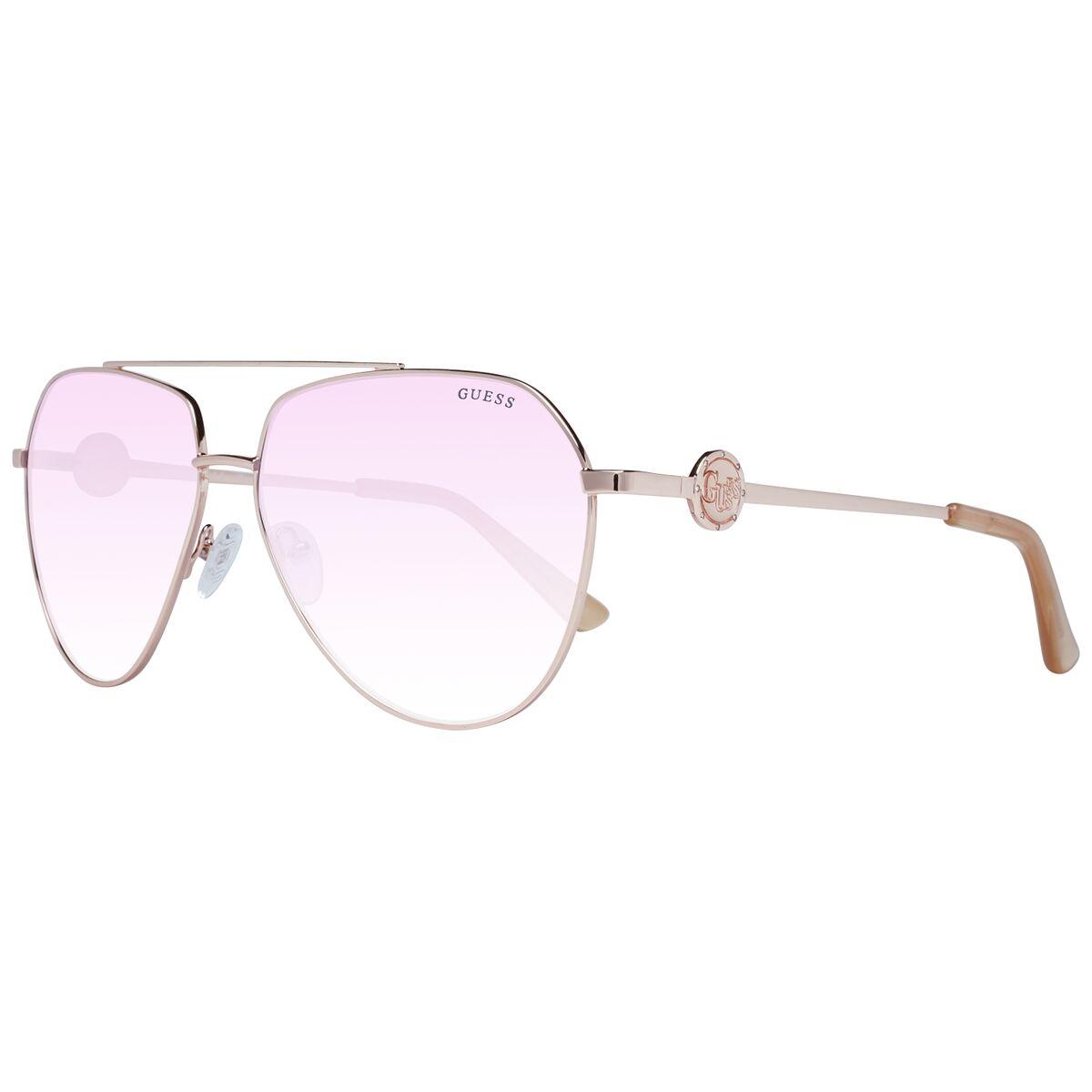 Guess solbriller til kvinder GF6140 6228T - aviator med rosa glas