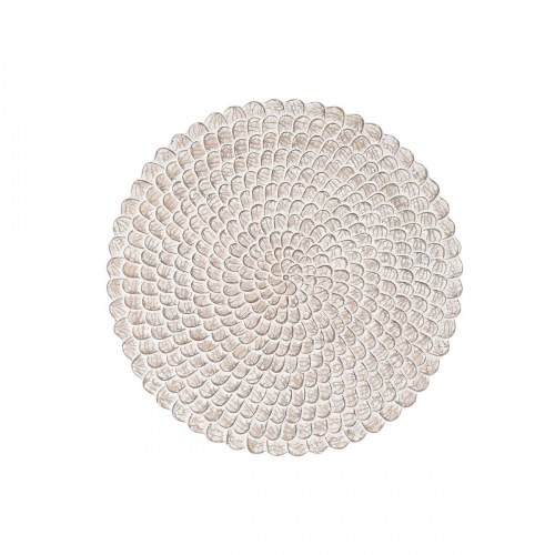 Vægdekoration - træ/MDF, hvid/natur, 120 × 120 cm - Indianer mand