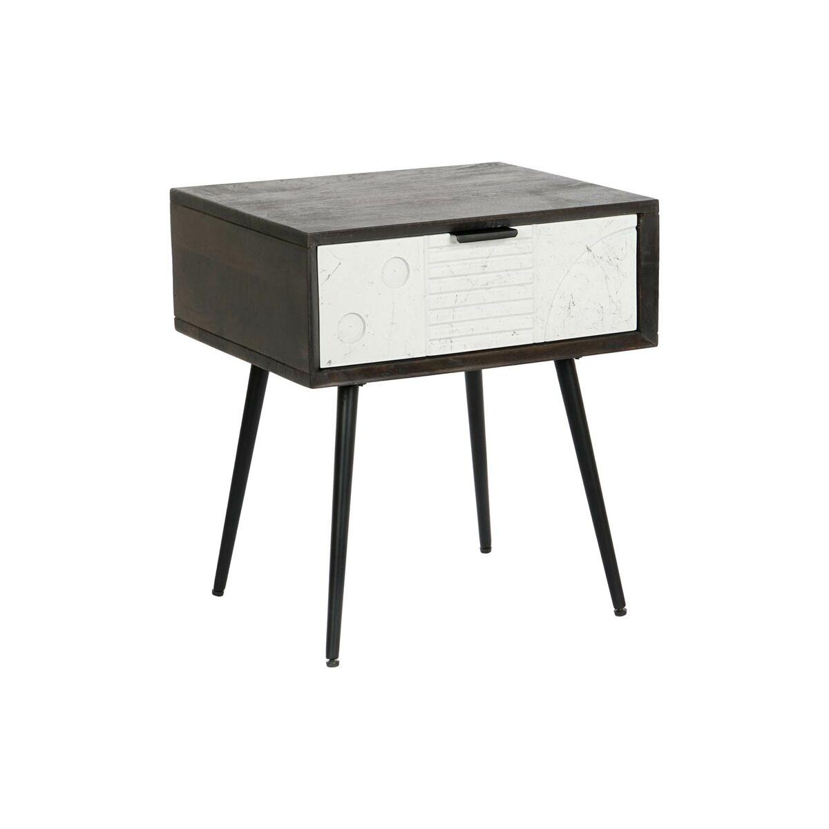 Natbord 45 X 38 X 50 Cm Sort Metal Hvid Mangotræ Wengue