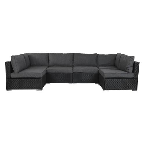 Havesofa 300 x 150 x 65,5 cm 71 x 81 x 67 cm Stål Hærdet glas