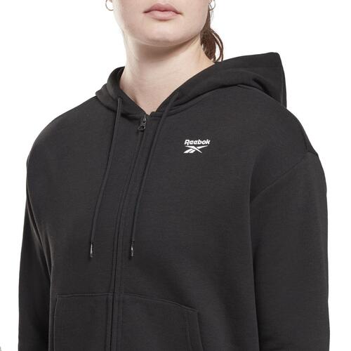 Hættetrøje med Lynlås til Kvinder Reebok RI SL FRENCH TERRY H54754 Sort S