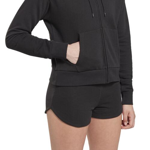 Hættetrøje med Lynlås til Kvinder Reebok RI SL FRENCH TERRY H54754 Sort S