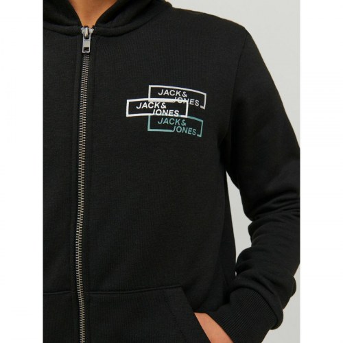 Jack & Jones hættetrøje til drenge JCOSPACE Logo, sort (8 år)