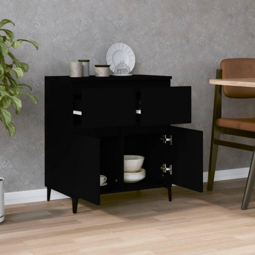 Skænk 60x35x70 cm konstrueret træ sort